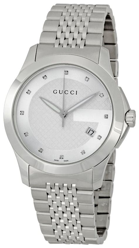 gucci watch silver mens